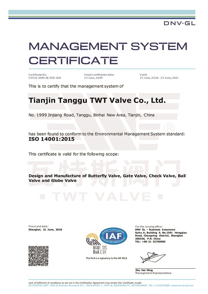 ISO14001：2015環境體係認證英文
